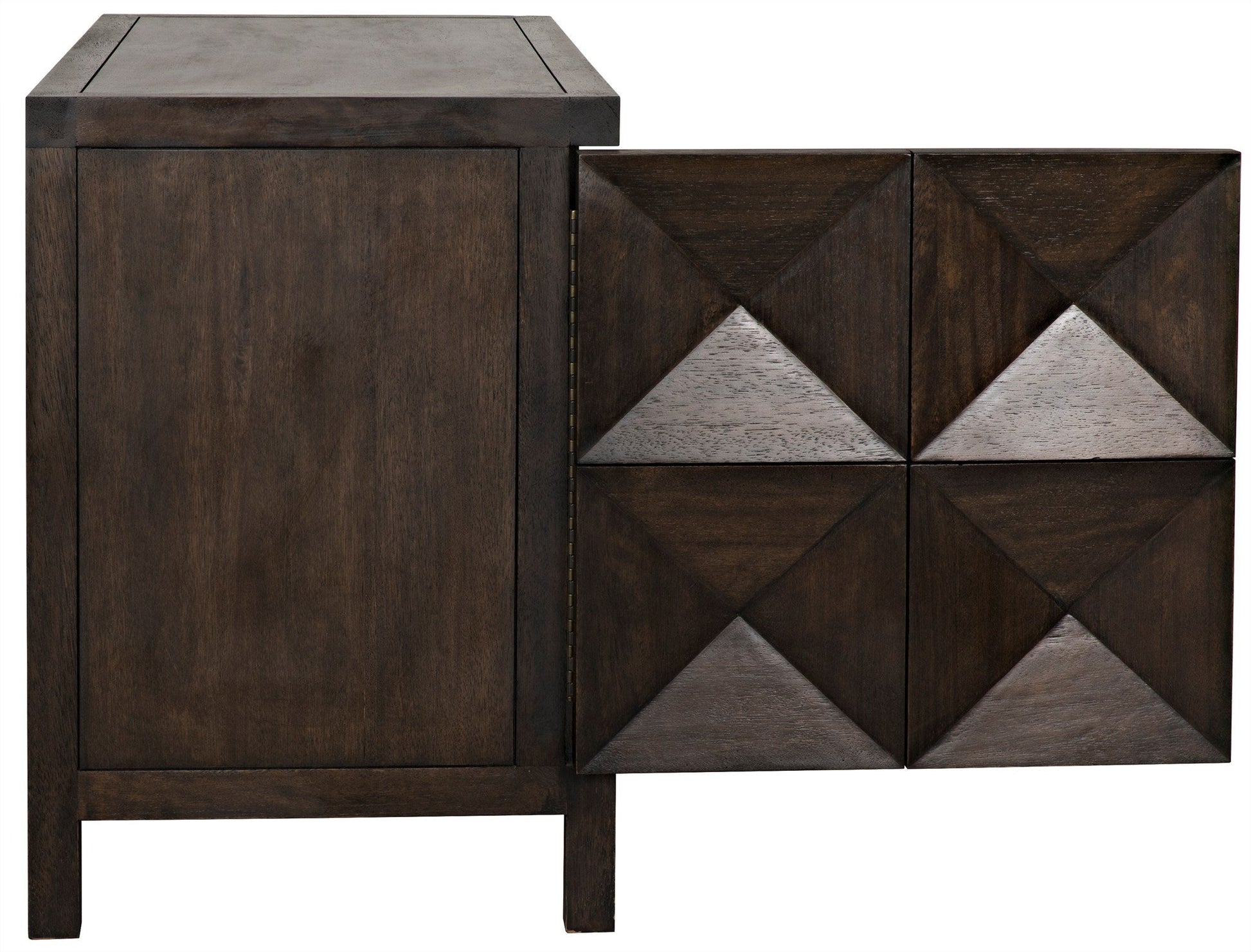 Quadrant 2 Door Sideboard, Ebony Walnut-Sideboards-Noir-Sideboards and Things