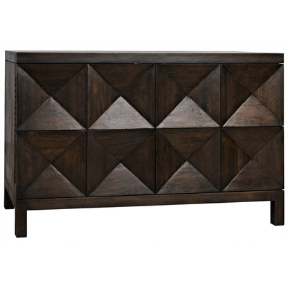 Quadrant 2 Door Sideboard, Ebony Walnut-Sideboards-Noir-Sideboards and Things