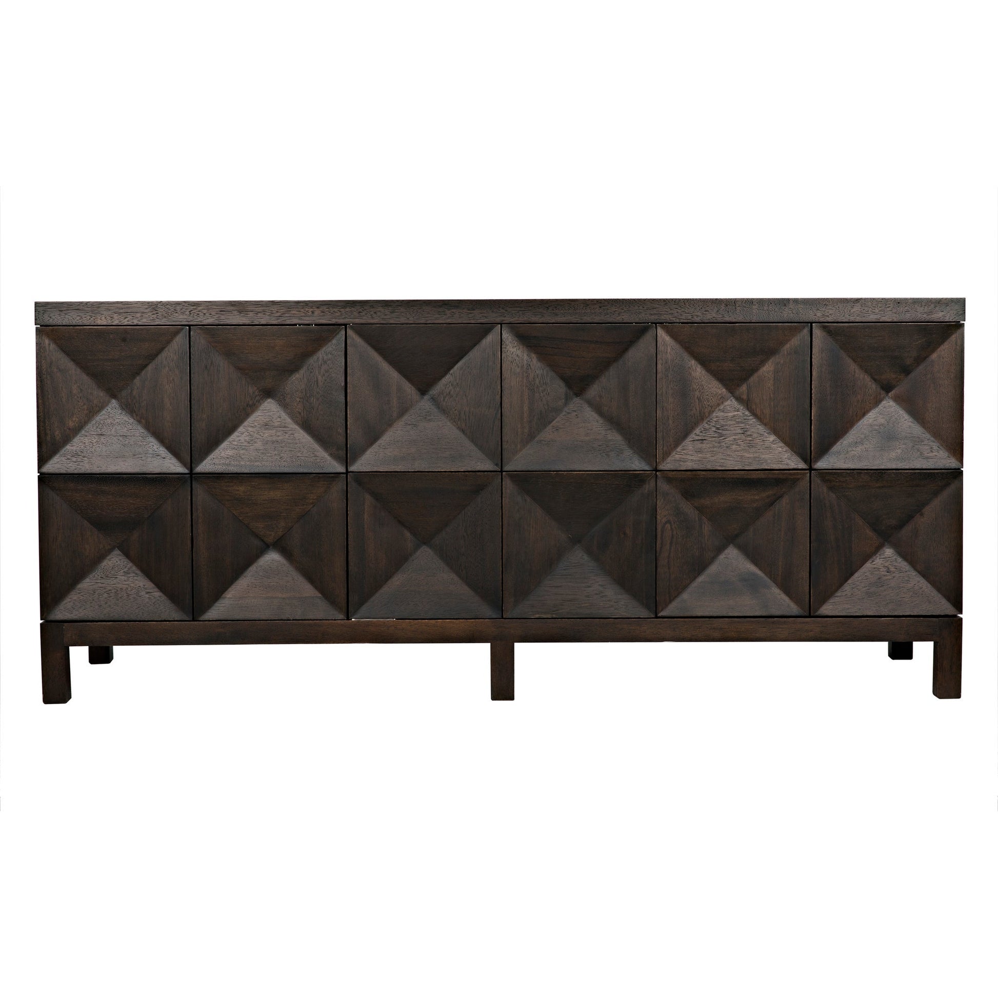 Quadrant 3 Door Sideboard, Ebony Walnut-Sideboards-Noir-Sideboards and Things