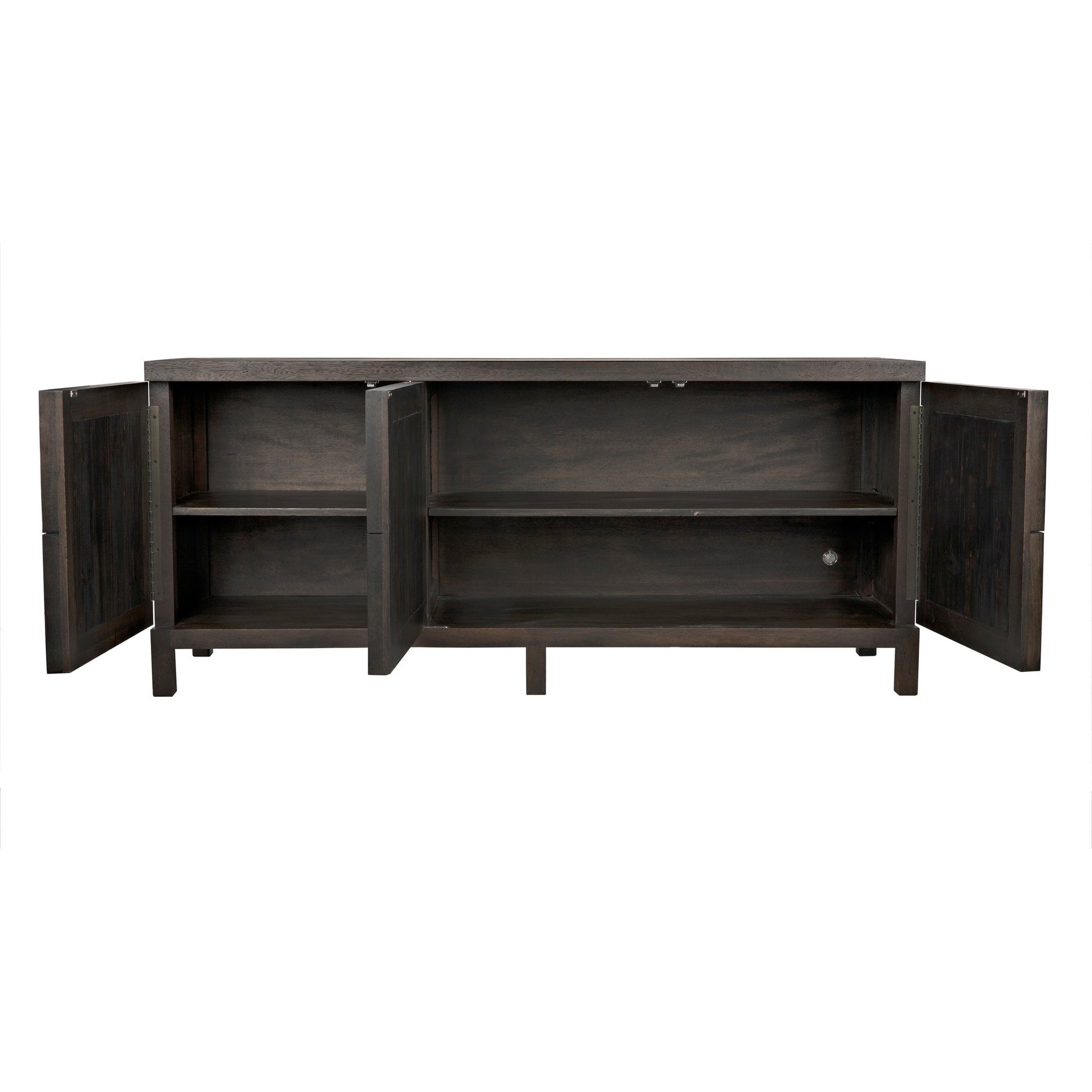 Quadrant 3 Door Sideboard, Ebony Walnut-Sideboards-Noir-Sideboards and Things