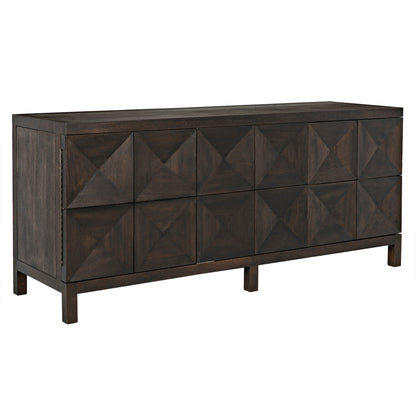 Quadrant 3 Door Sideboard, Ebony Walnut-Sideboards-Noir-Sideboards and Things