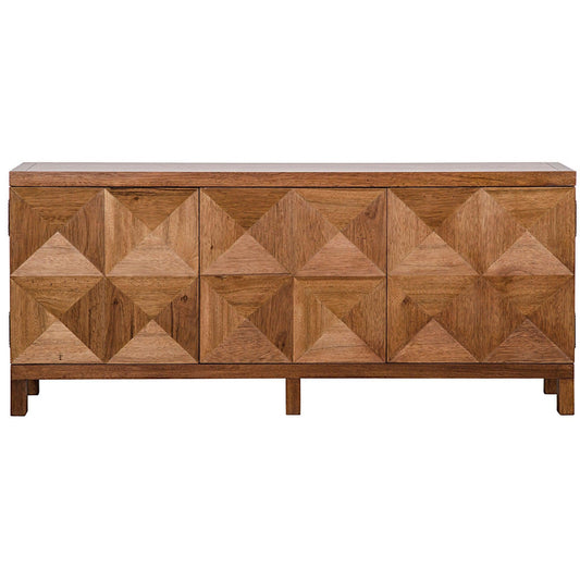 Quadrant Wood Dark Walnut Sideboard With 3 Doors-Sideboards-Noir-Sideboards and Things