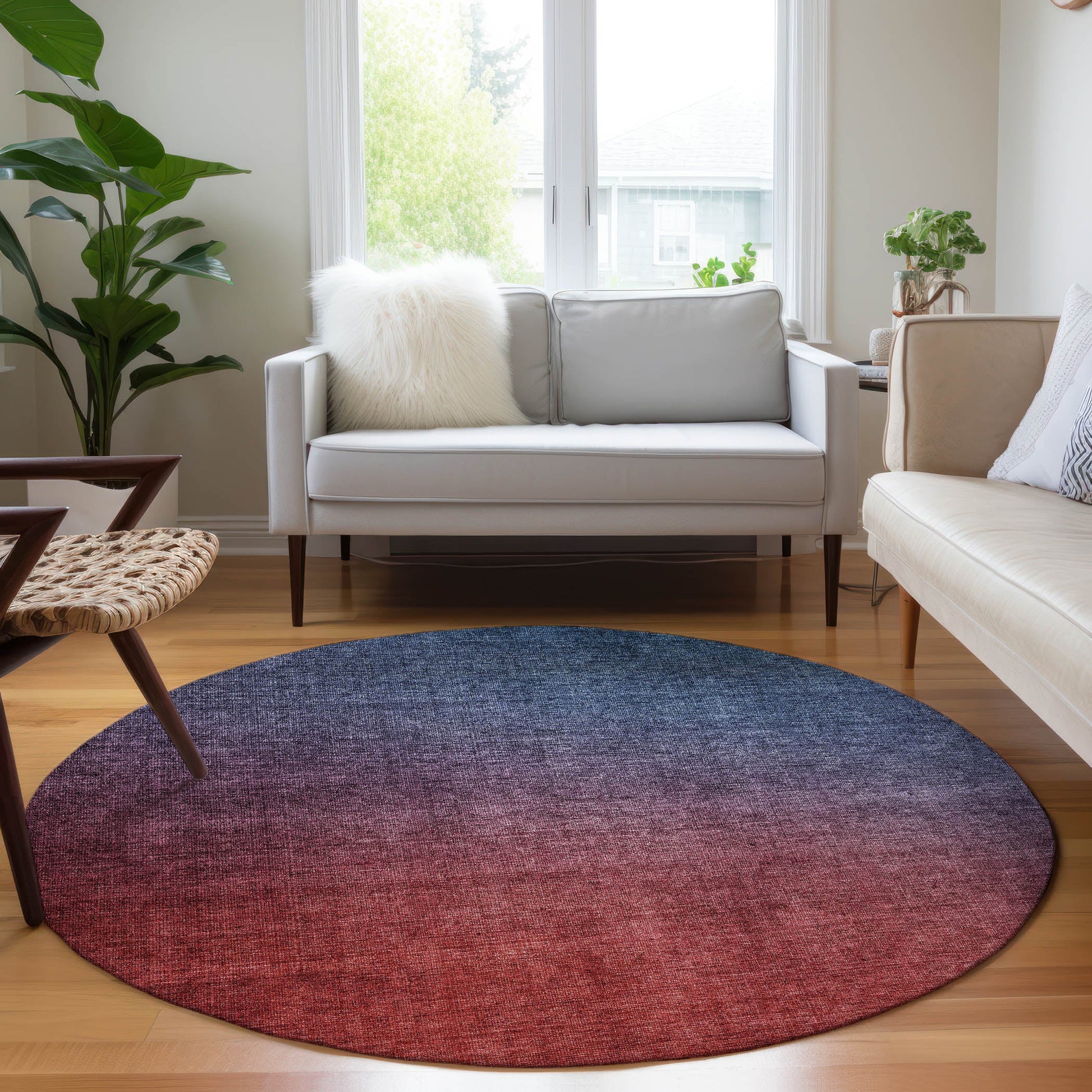 Addison Rugs Quiet Current Blue Washable Indoor-Outdoor Rug