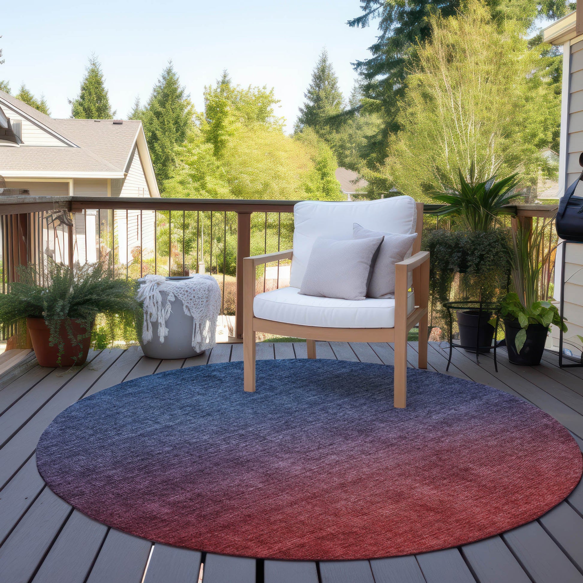 Addison Rugs Quiet Current Blue Washable Indoor-Outdoor Rug