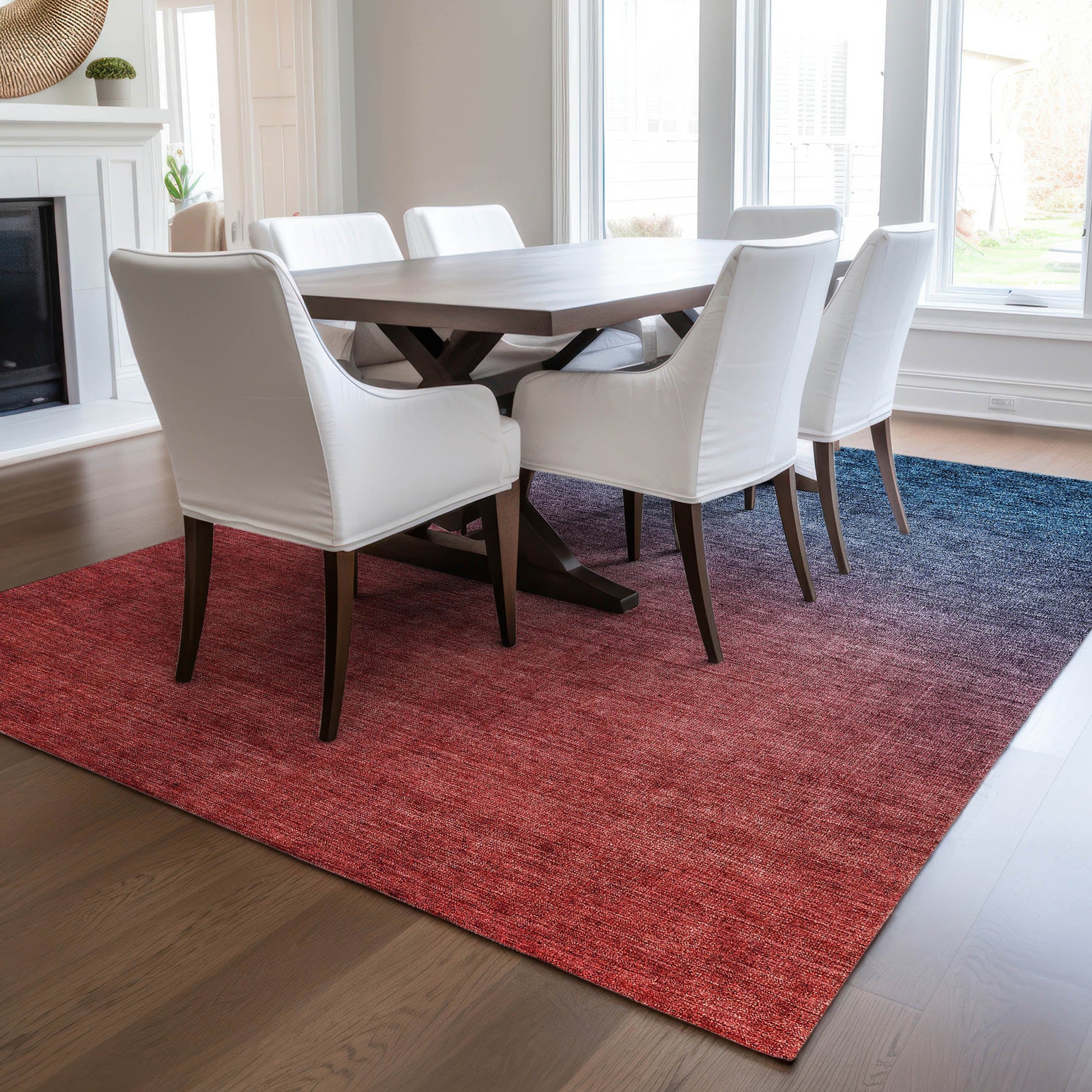 Addison Rugs Quiet Current Blue Washable Indoor-Outdoor Rug