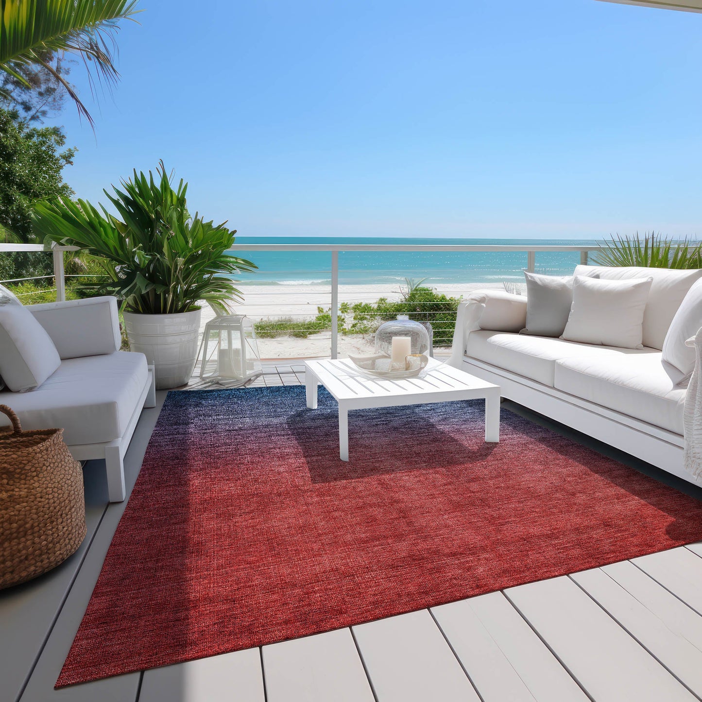 Addison Rugs Quiet Current Blue Washable Indoor-Outdoor Rug