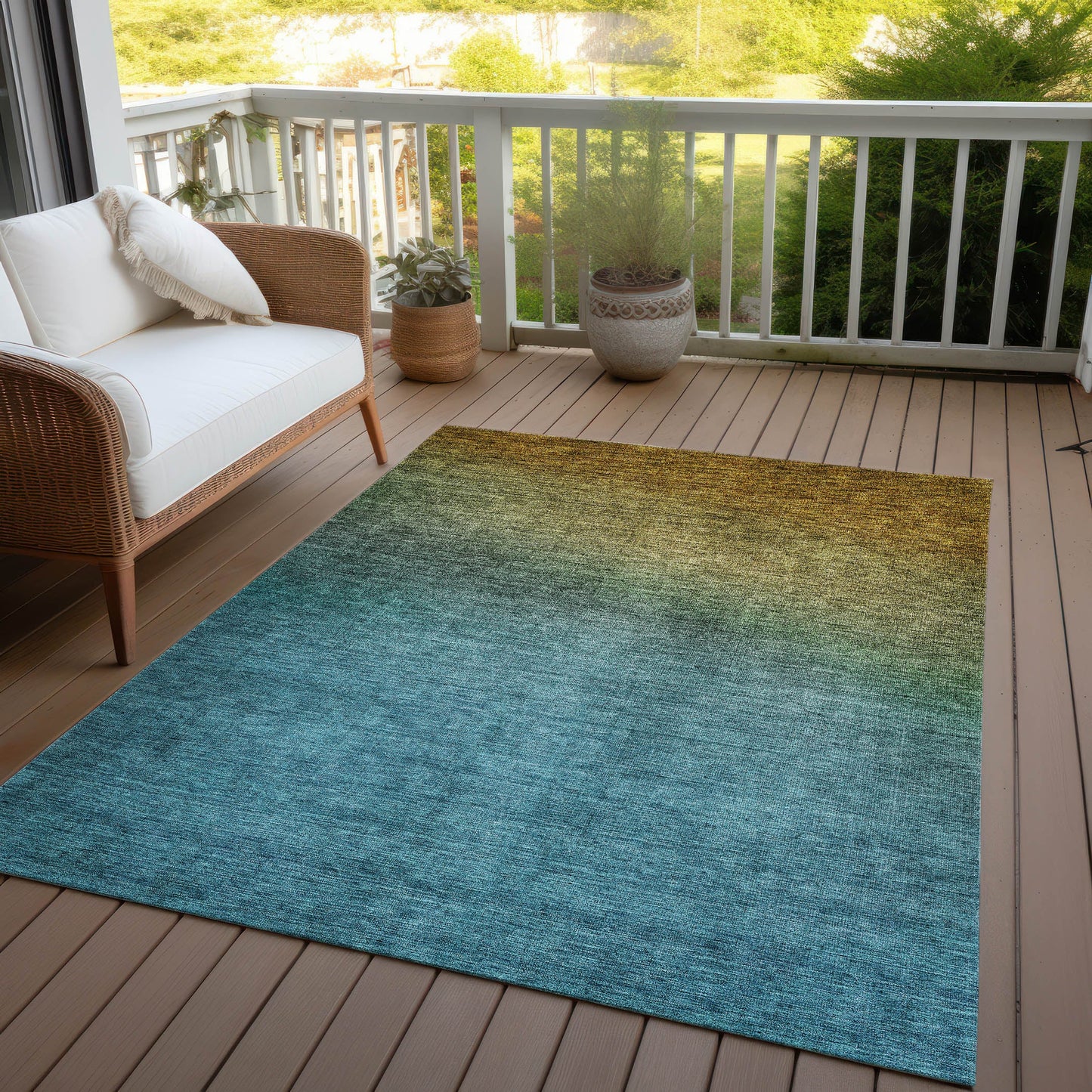 Addison Rugs Quiet Current Brown Washable Indoor-Outdoor Rug