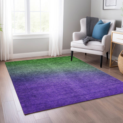 Addison Rugs Quiet Current Green Washable Indoor-Outdoor Rug