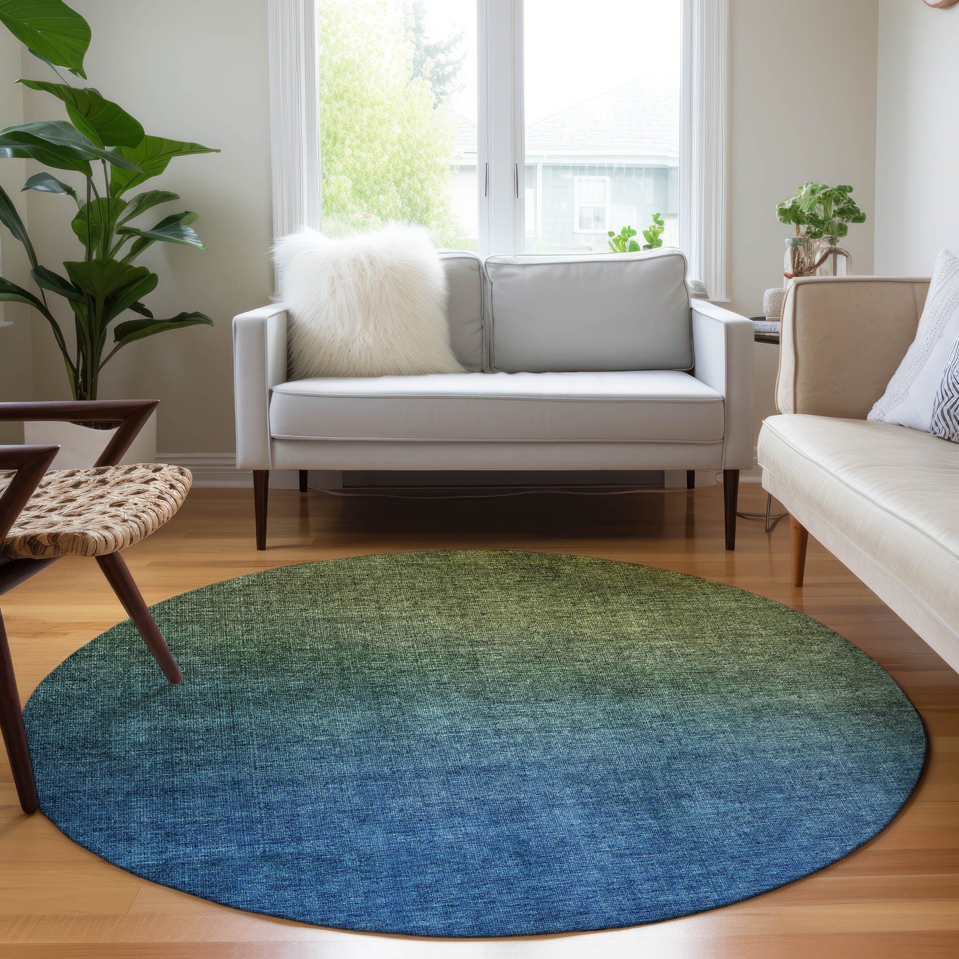 Addison Rugs Quiet Current Olive Washable Indoor-Outdoor Rug