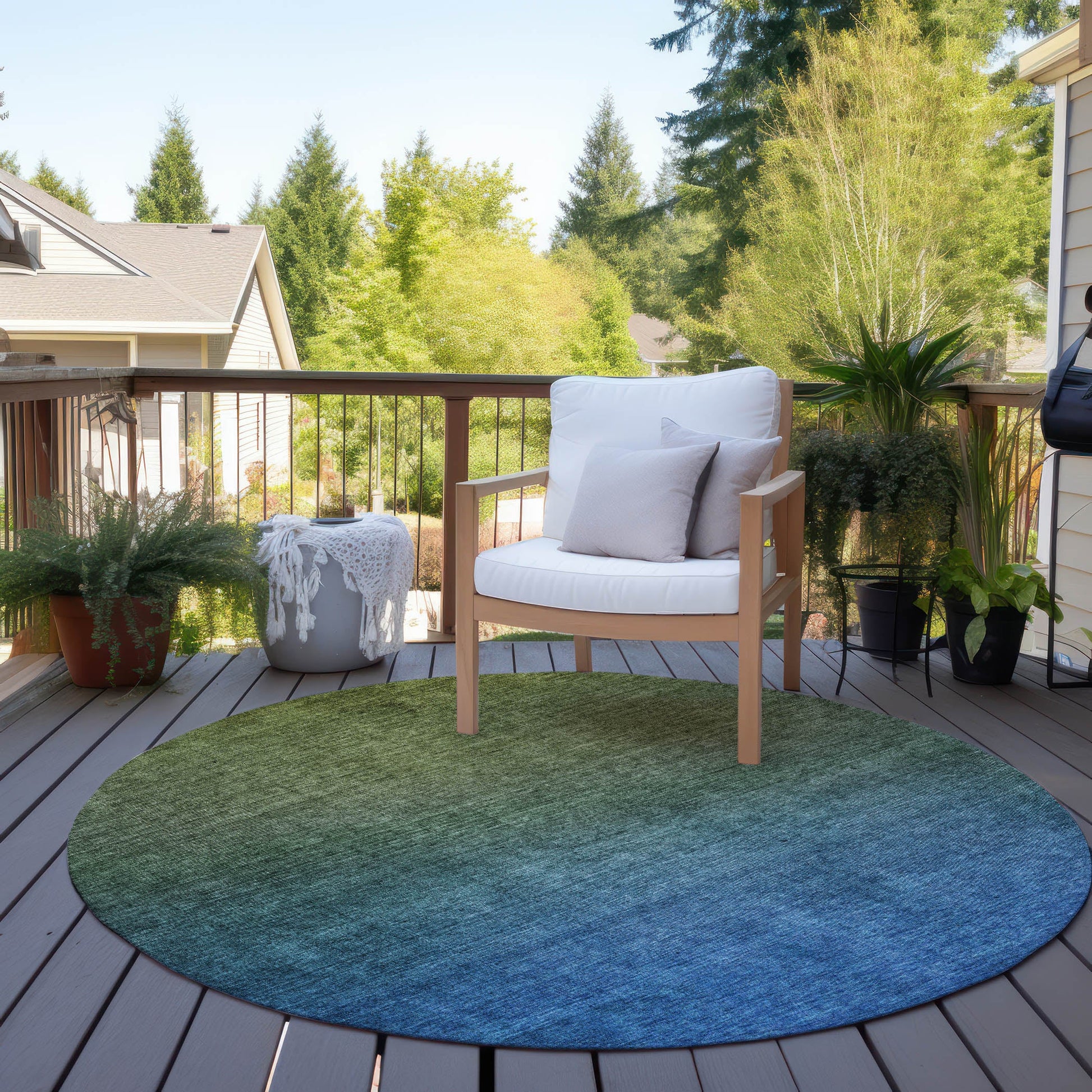 Addison Rugs Quiet Current Olive Washable Indoor-Outdoor Rug