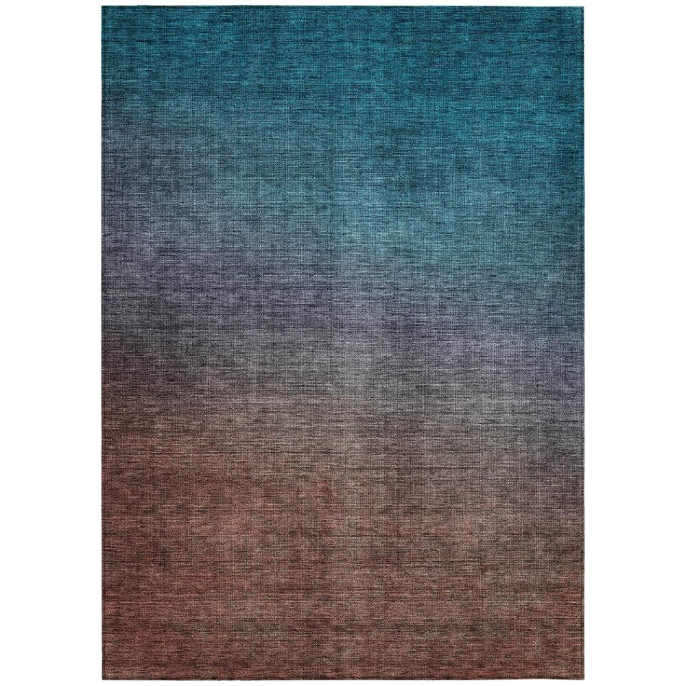 Addison Rugs Quiet Current Teal Washable Indoor-Outdoor Rug