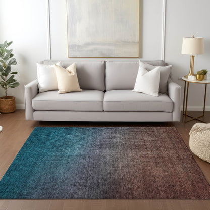 Addison Rugs Quiet Current Teal Washable Indoor-Outdoor Rug