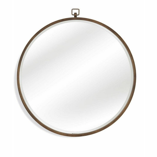 Quinn 36" Round Antique Bronze Wall Mirror Wall Mirrors Sideboards and Thangs By Bassett Mirror