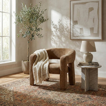 LH Home Quinn Brown Fabric Club Chair
