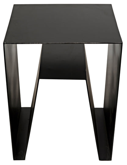 Quintin Black Steel Rectangle Side Table-Side Tables-Noir-Sideboards and Things