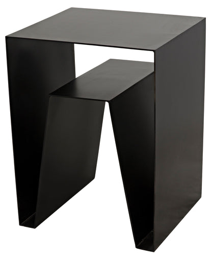 Quintin Black Steel Rectangle Side Table-Side Tables-Noir-Sideboards and Things