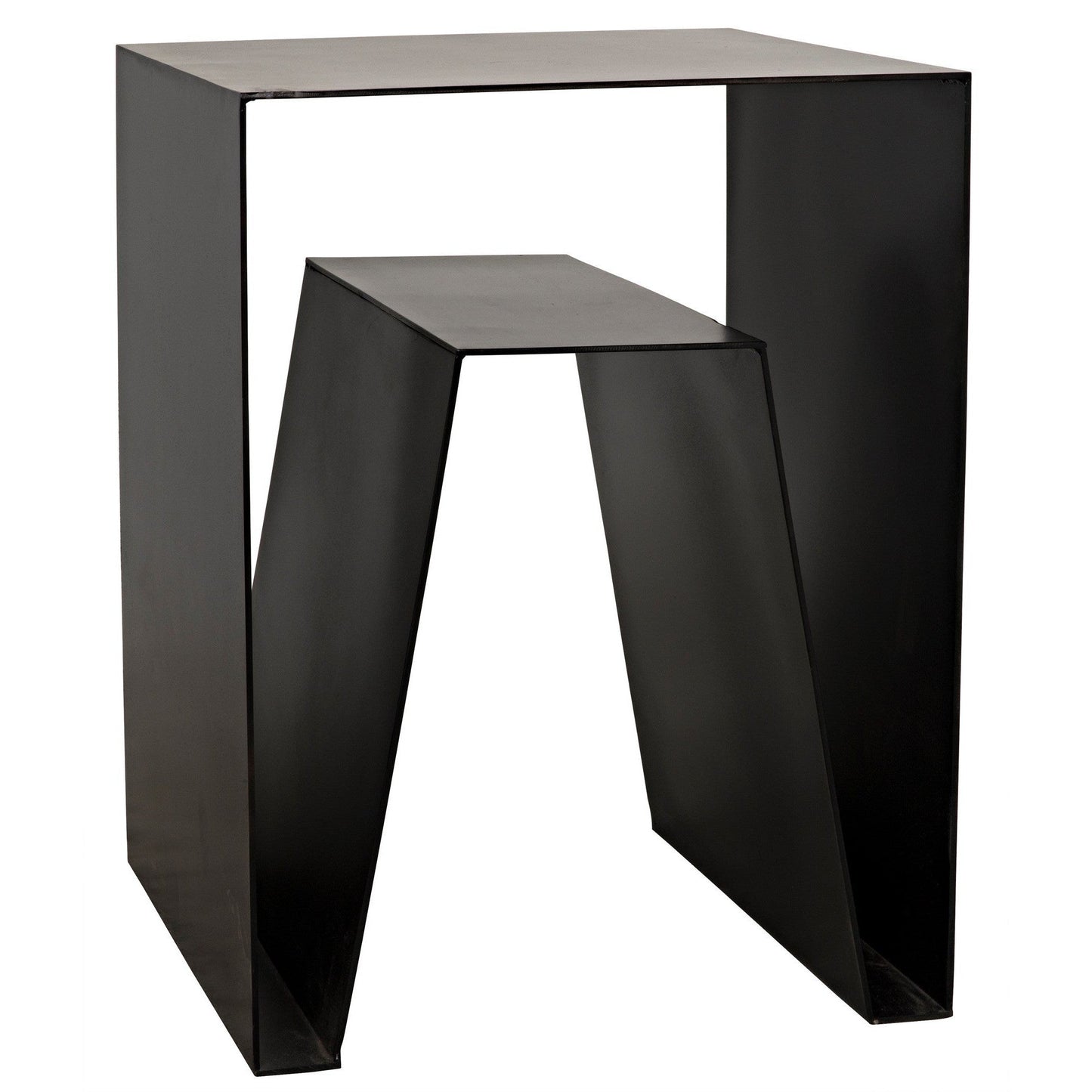 Quintin Black Steel Rectangle Side Table-Side Tables-Noir-Sideboards and Things