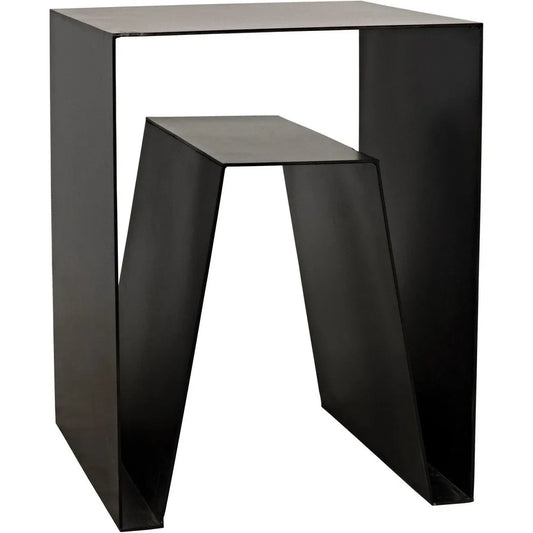 Noir Quintin Black Steel Rectangle Side Table