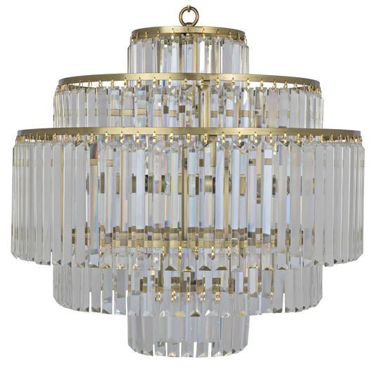 Quintus Metal and Glass Chandelier With Brass Finish-Chandeliers-Noir-Sideboards and Things