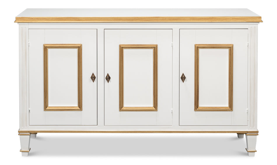 Louis XVI Three Doors Wood Sideboard