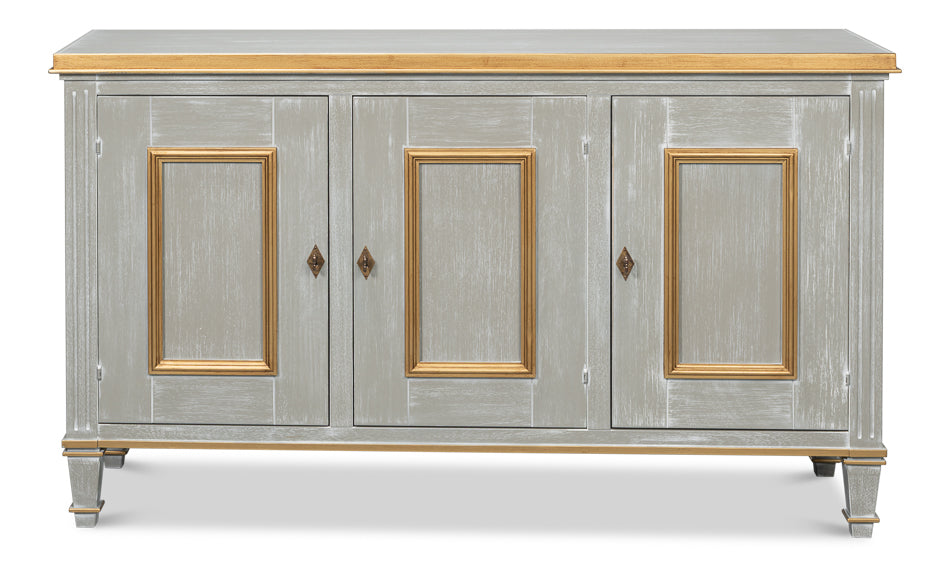 Louis XVI Three Doors Wood Sideboard