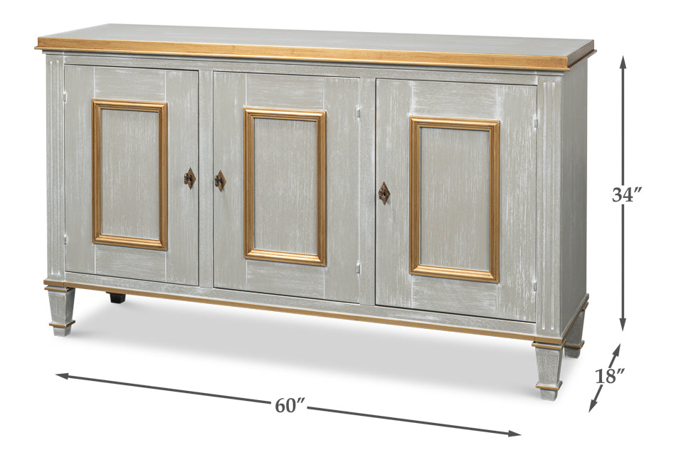 Louis XVI Three Doors Wood Sideboard