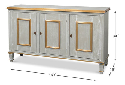 Louis XVI Three Doors Wood Sideboard