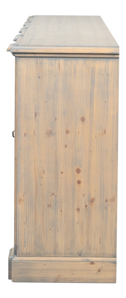 Crested Four Doors Wood Sideboard