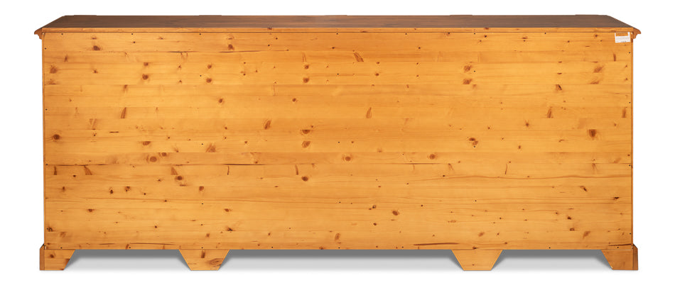 Crested Four Doors Wood Sideboard
