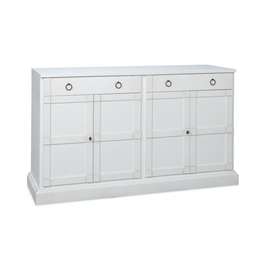 Center Four Doors White Sideboard - Heirloom Quality Storage