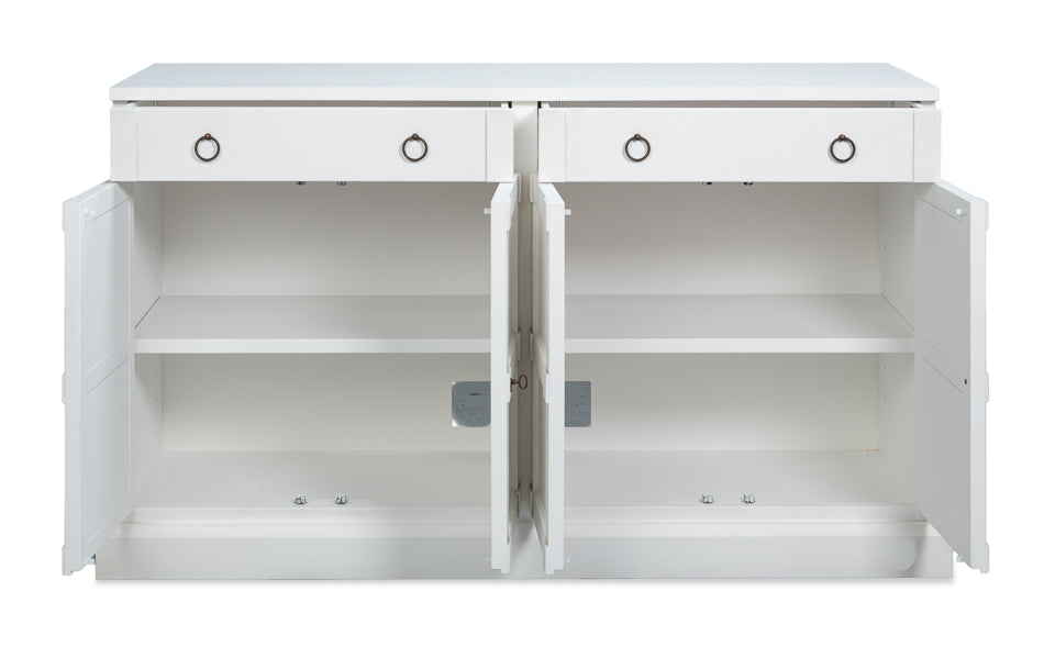 Sarreid Center Four Doors White Sideboard