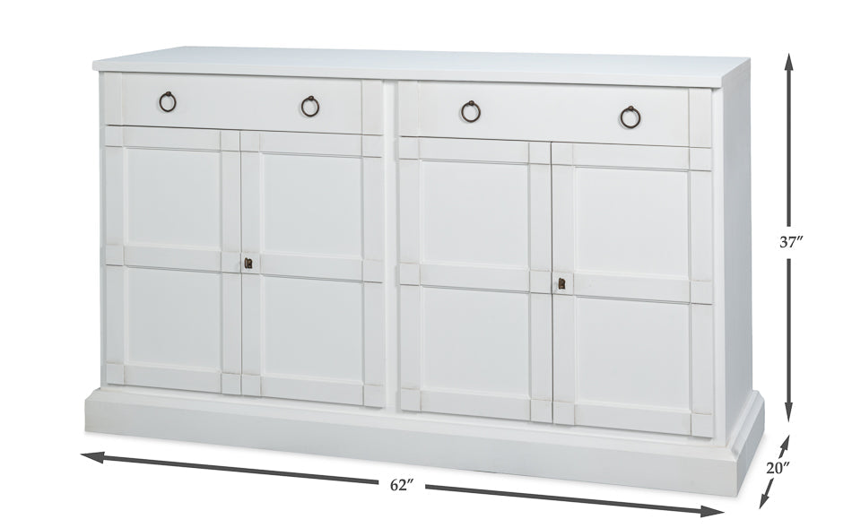 Sarreid Center Four Doors White Sideboard