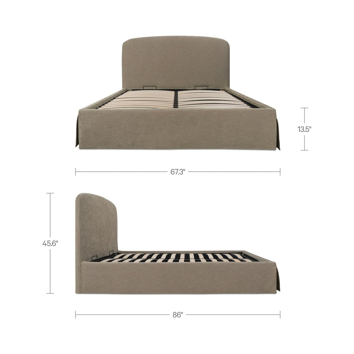 Joan Performance Fabric Bed With Storage