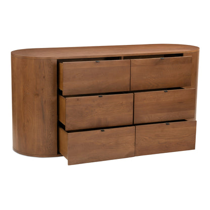 Theo Wood Brown 6 Drawer Dresser