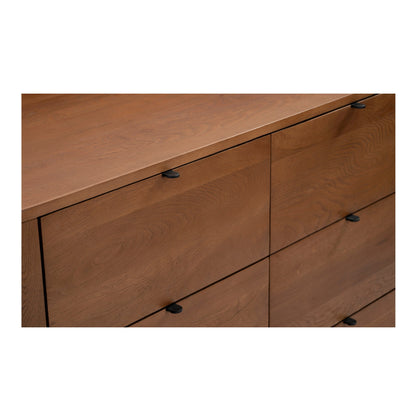 Theo Wood Brown 6 Drawer Dresser