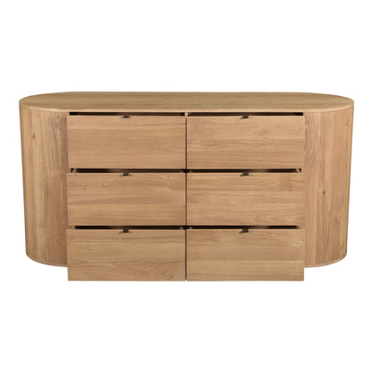 Theo Wood Brown 6 Drawer Dresser