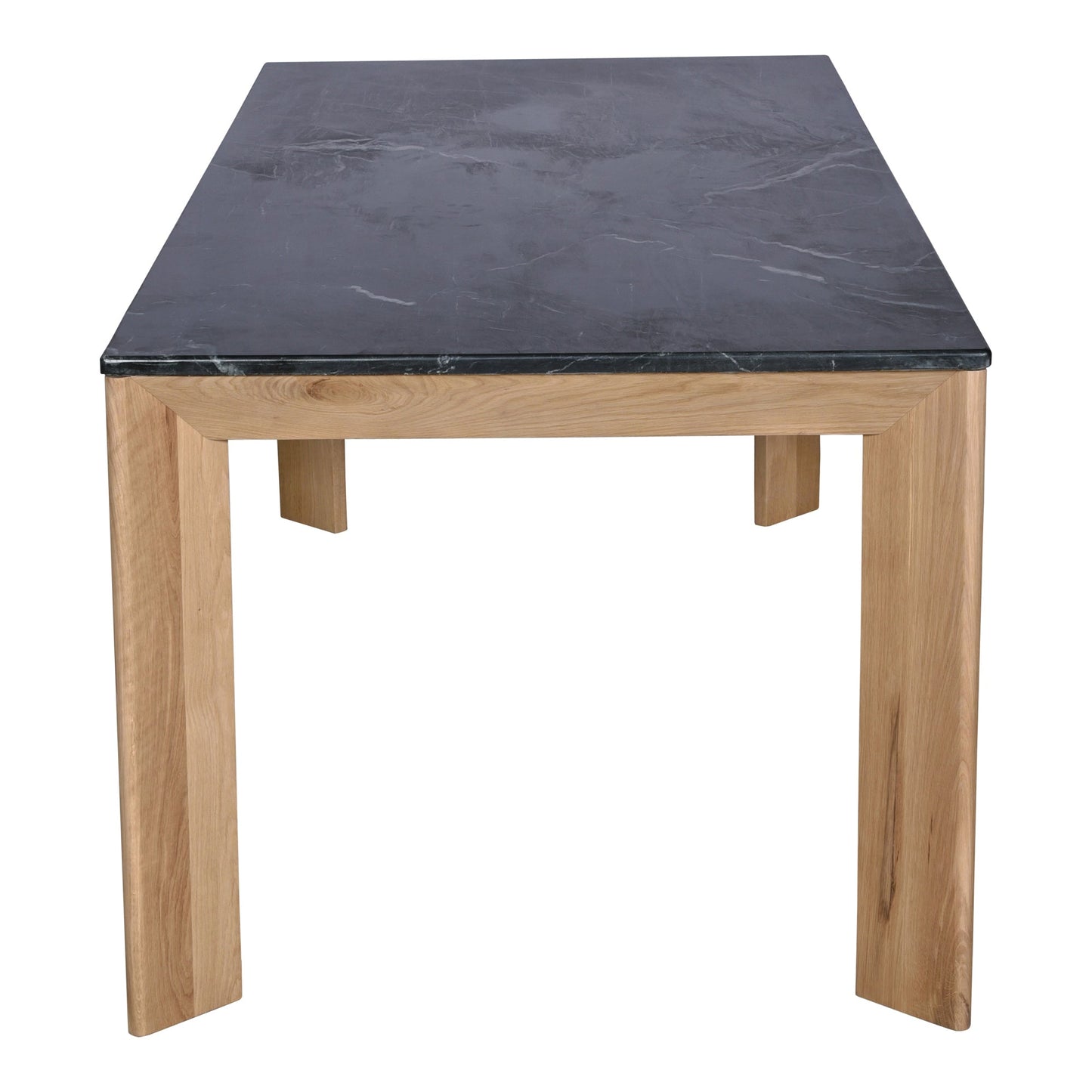 Angle Marble and Wood Rectangular Dining Table