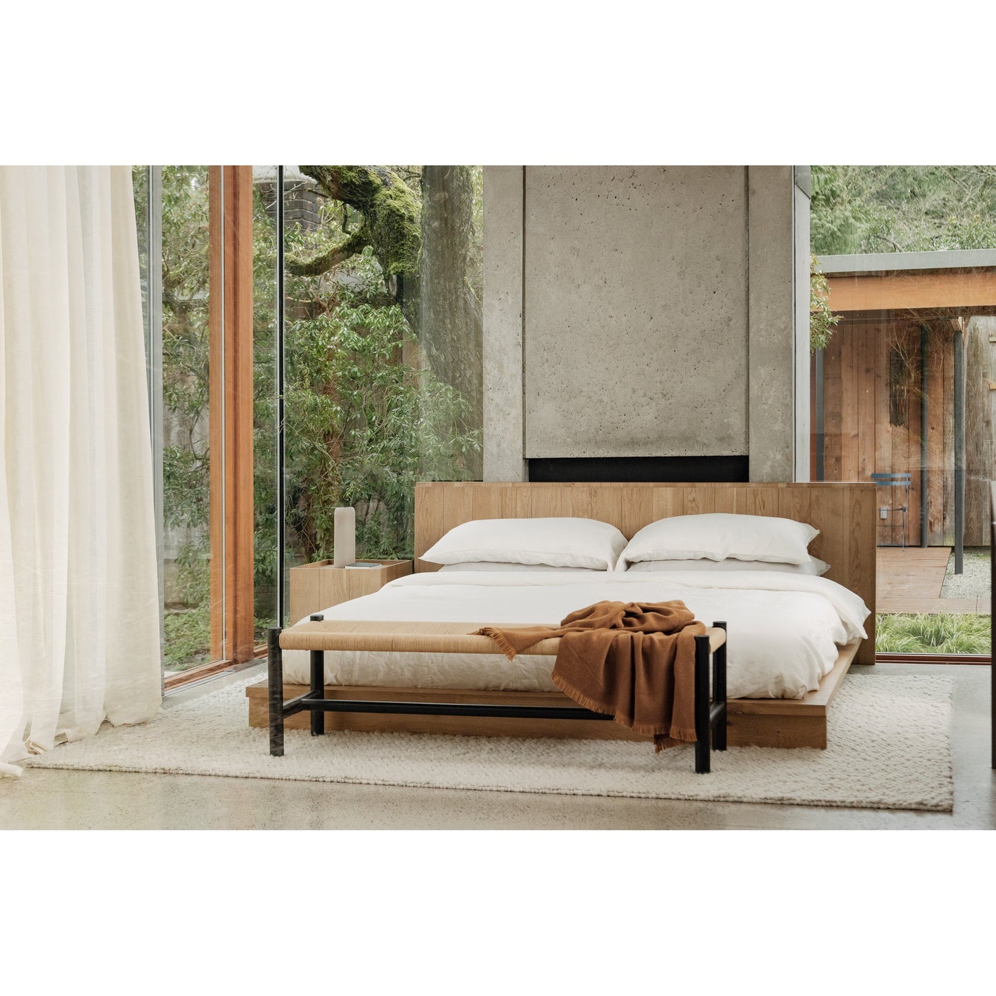 Plank Natural Wood King Bed