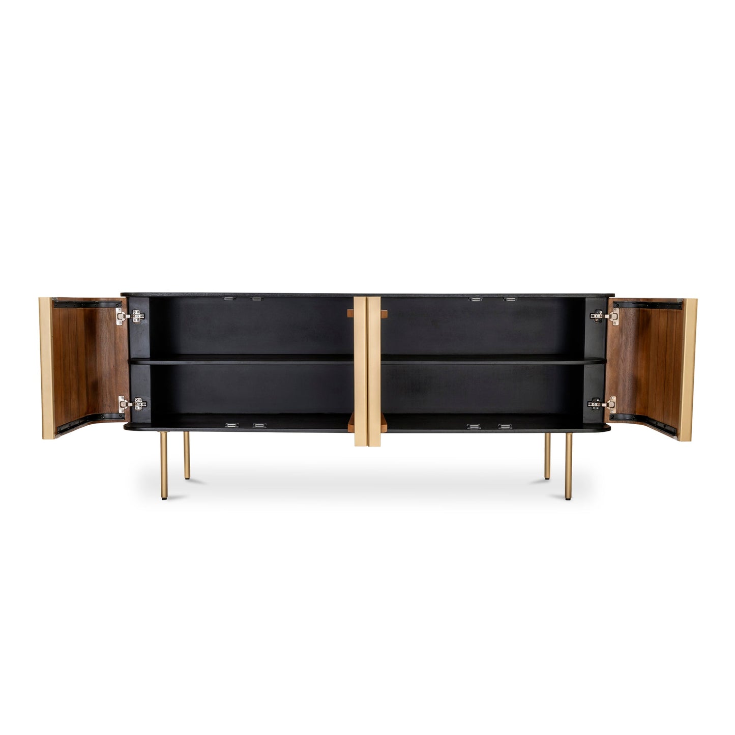 Dionne Wood and Metal Brown 4 Door Sideboard