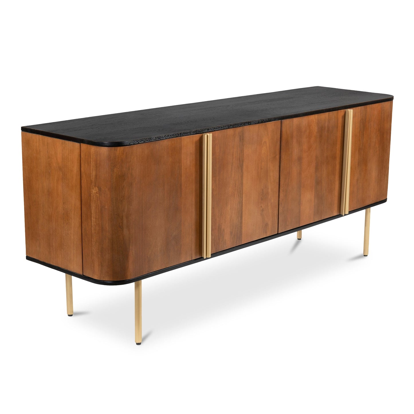 Dionne Wood and Metal Brown 4 Door Sideboard