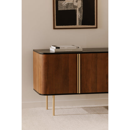 Dionne Wood and Metal Brown 4 Door Sideboard