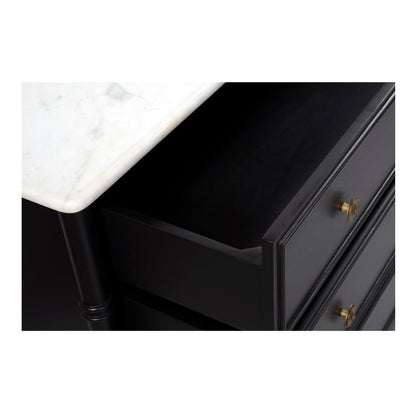 Eleanor Marble and Wood Black 6 Drawer Dresser