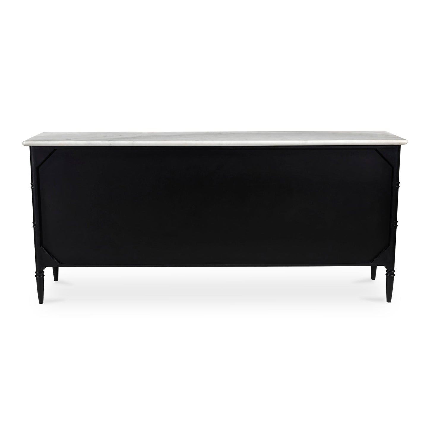 Eleanor Marble and Wood Black 6 Drawer Dresser