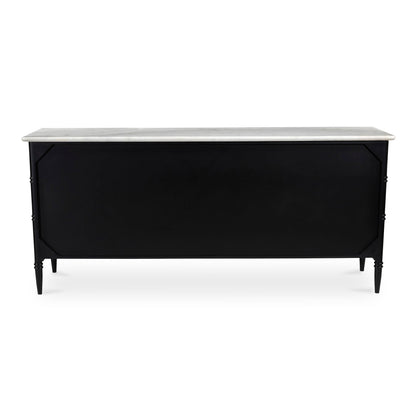 Eleanor Marble and Wood Black 6 Drawer Dresser