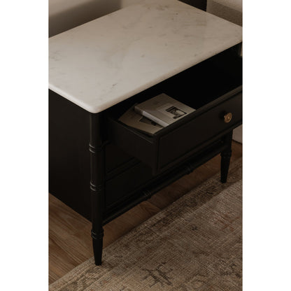 Eleanor Black With Marble Top Nightstand