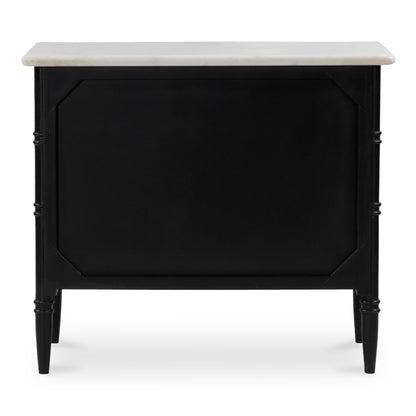 Eleanor Black With Marble Top Nightstand