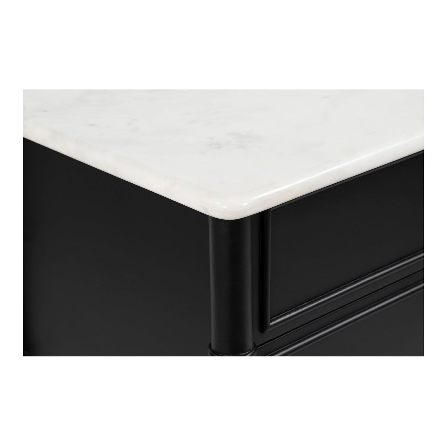 Eleanor Black With Marble Top Nightstand
