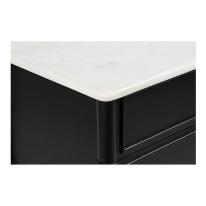 Eleanor Black With Marble Top Nightstand