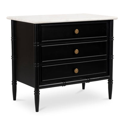 Eleanor Black With Marble Top Nightstand