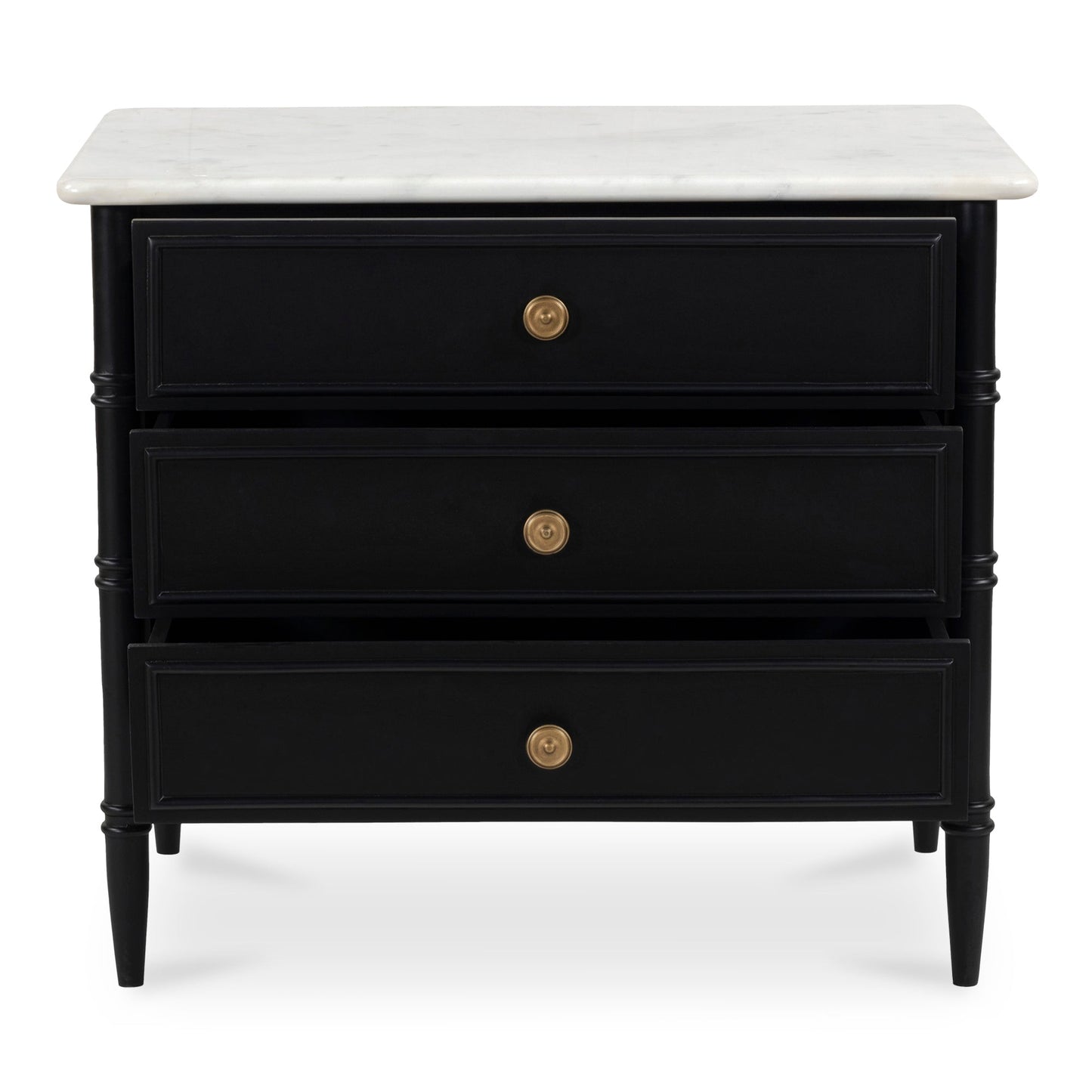 Eleanor Black With Marble Top Nightstand